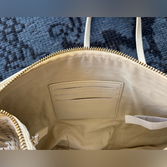 Quince Italian Handwoven Leather Mini Shoulder Bag in bone/ivory - Picture 11 of 11